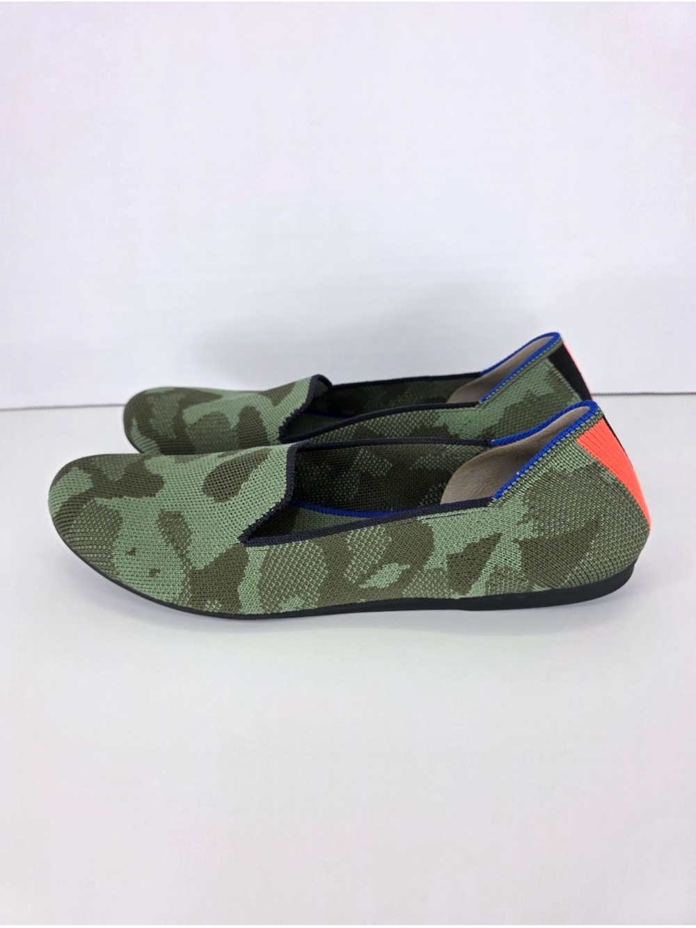 Rothy's The Loafer Flats Green Olive Camo Slip On Women's Casual Shoes Size 7